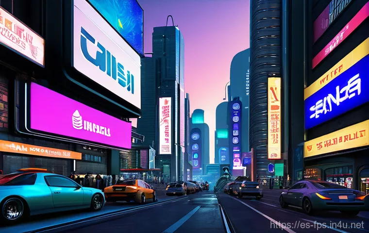 FPS 게임 광고에 나타난 트렌드 - **Prompt: Dynamic In-Game Advertising in a Neo-Futuristic City**
A highly detailed, photo-realis...
