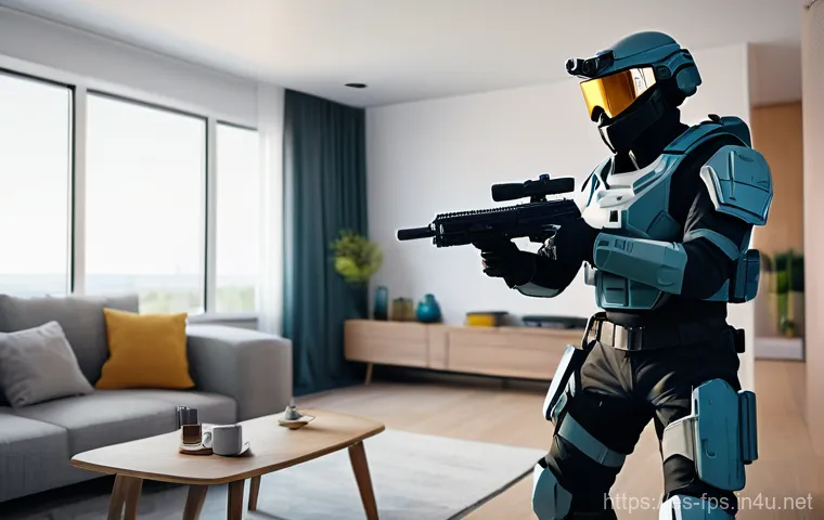 FPS 게임 광고에 나타난 트렌드 - **Prompt: Engaging FPS Streamer Setup with Brand Integration**
    A high-resolution, professional s...