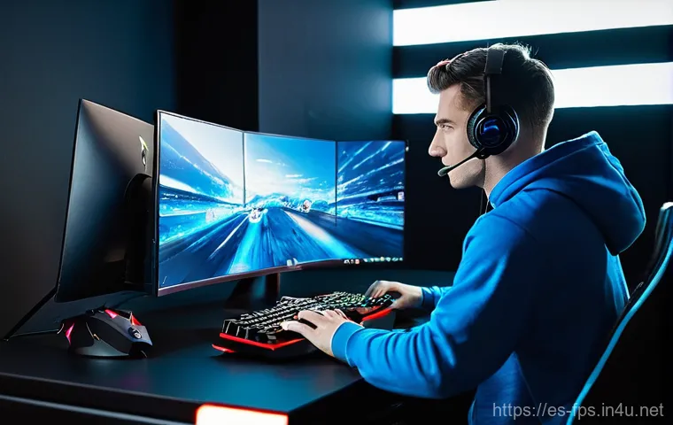 FPS 속도 조작을 위한 DPI 설정 - **Prompt 1: The Apex Gamer's Precision.**
"A highly focused male gamer, in his mid-20s, is inten...