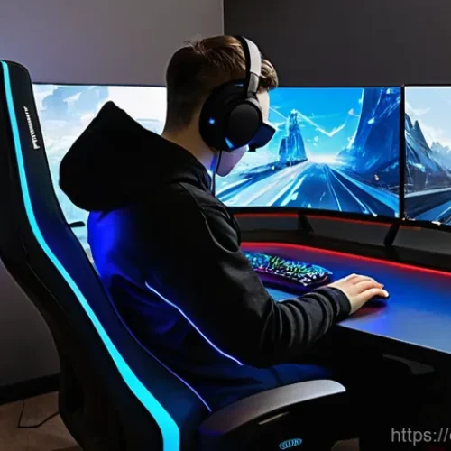 헤드샷 정확도 높이는 법 - The Ergonomic Gamer's Zen Zone**

"A young adult gamer, gender-neutral in appearance, sits in a high...